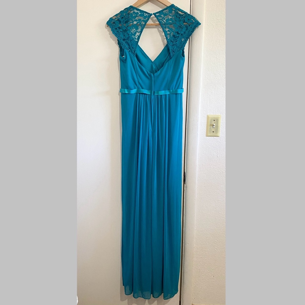 David’s Bridal Gown in Oasis NWT Size 4 Lace Back Maxi Dress Formal Wedding - Picture 3 of 11